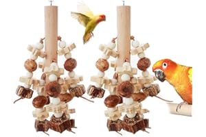 HUOGEE Giocattolo per pappagalli, giocattolo da masticare per uccelli, pannocchie di mais, in legno naturale per pappagalli, pappagalli, fringuelli, parrocchetti, ar