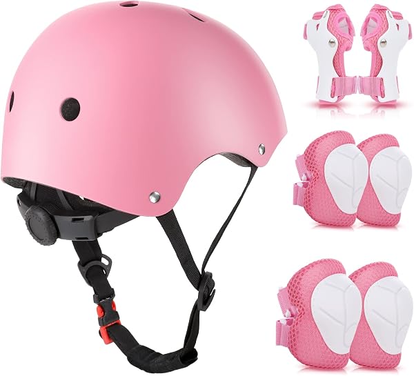 Set di Protezioni per Bambini,Wayeee Protezioni Pattini con Casco Regolabile Ginocchiere Gomitiere per Skateboard,Bicicletta,Pattinaggio, Monopattino - 1