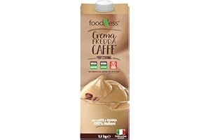 foodNess - Crema Caffè Fredda, 1,1 kg, Miscela UHT Liquida Senza Lattosio a Lunga Conservazione, Realizzato con Crema di Latte Vellutata, Senza Glutine, Senza Lattosio, 100% Made in Italy