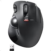 ELECOM M-XT3DRBK Wireless Trackball Mouse, 6-Button