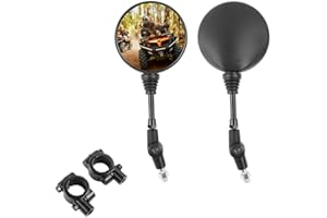 TIHOOK Motorrad Spiegel, Moped Spiegel Rund, Motorrad Spiegel Rückspiegel, Universal Motorrad Spiegel, Rechtsgewinde und Linksgewinde M10, E-geprüft