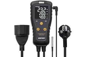 ‎SENSTREE Digitaler Temperaturregler für Gewächshaus, Aquarium, Inkubator, Terrarium, Thermostatsteckdosen unterstützen °C / °F Heiz- und Kühlmodus 15A