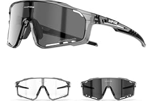 KAPVOE Lunette de Cyclisme Photochromique Homme Femme Tr90 Cadre Lunette Vélo VTT Protection UV400 Lunette de Soleil Pour Vélo Pêche Course Conduite Pêche Ski K76