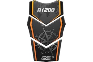 FOOQS Tankpad Motorrad Draht Muster Tankschutz Polymer für BM.W BM.W R 1200 GS R1200GS ADV Adventure (Schwarz/Orange)
