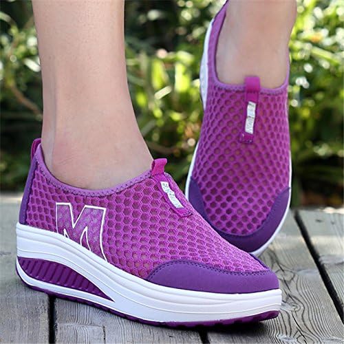 Height Increasing Sneakers Shoes Women's Shoes Sports Walking Shoes for Women Swing Shoes Breathable Wedge Jogging,purple,6