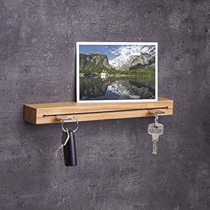 Schlüsselbrett aus Holz, Schlüsselkasten, Schlüsselleiste, Schlüsselhalter Eichenholz