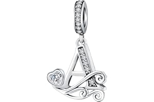 YOUFENG JEWELLERY Silver Letter Charm Fit for Pandora Charms Bracelet Alphabet Initial Dangle Charms Jewelry Gifts for Women
