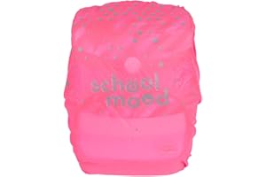 School-Mood Regenschutz für Schulranzen – Wasserdichte Regenhaube, Neonfarben mit retroreflektierendem Aufdruck aus Polyester, Regenhülle zum Schutz des Schulrucksacks, Einheitsgröße