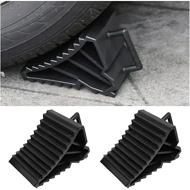 Fermaruota Giallo Antiscivolo Per Auto E Camper - Cunei Portatili In ABS Per Veicoli Fino A 26"