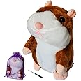 Himeeu Pet Talking Hamster Toy Mouse Talking Toys Repeat What You Say Mimicry Pet Talking Record for Boys and Girls (Brown)