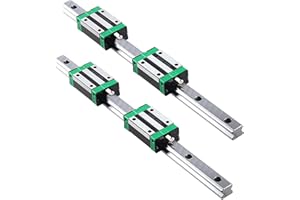 CNCMANS Linear Guide HGR15-300mm Linear Rail Guide set, includes 2Pcs HGR15-300mm Linear Rails and 4Pcs HGH15CA Bearing Block Sliding Block for Automated Machines (11.81inch)