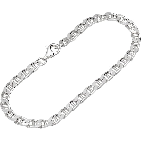 Panzerketten-Armband Aus 925 Sterling Silber – Flach & Gedreht, 19 Cm, Für Damen