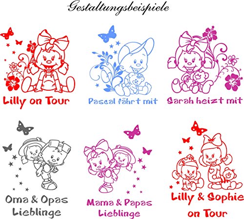 Babyaufkleber Kinderaufkleber mit eigenem Spruch Wunschtext (GM-Motive) - 6