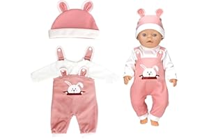 TCCYDM Kleidung Outfits für Baby Puppen,Kleidung Puppenkleidung 35-43 cm,Baby Puppensachen puppenzubehör mit Hut Langarm Hose Geschenk für Kinder Mädchen Jungen(Puppen Nicht Enthalten)