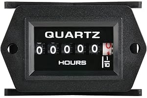 YOOREAL AC/DC 8-80V Mechanical Hour Meter Gauge,No Battery Hourmeter,Waterproof for Tractor Generator Inverter Boat RV Zero Lawn Mower Snow Blower