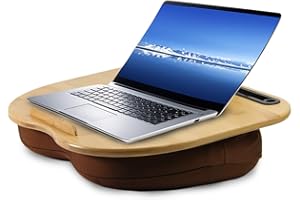 VLOXO Coussin Ordinateur Portable Jusqu'à 14", Plateau pour Ordinateur avec Bande Antidérapant et Fente, Lap Desk pour PC/Tablette/Téléphone/Oreiller de Couchage/Plateau