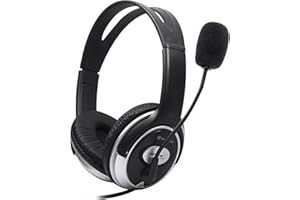 Dynamode Headset with Microphone - Wired Headphones for Computer, Laptop, Gaming, Office,Work - DH-660 3.5mm Jacks Blue/Black Adjustable Sound Cancelling Headphones for Skype, Chat, Calls, Streaming