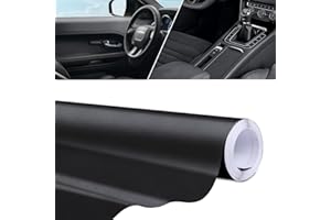 VKALTUL Matte Black Vinyl Wrap Self, 30 x 300cm Smooth bubble-free car film, strong adhesion Suitable for car decoration, motorbike, bicycle, DIY etc