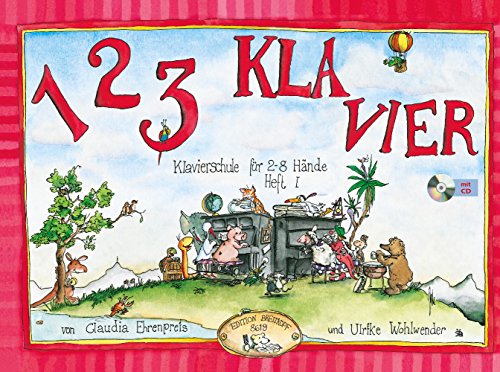 1 2 3 Klavier Klavierschule für 2 - 8 Hände. Heft 1 mit CD zu Heft 1 und 2 (EB 8619)