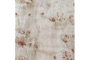 Aibote Handmade Poplar Burl Wood Veneer Restoration Sheet Natural Wooden Sticker DIY Material(Overall Size:30x200CM;Thickness:0.25mm)(Flat Cut)