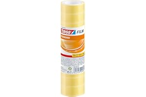 tesafilm standard - Transparentes Multifunktions-Klebeband für Heim- Schul- und Büroanwendungen - 10 m x 15 mm - 10er Pack