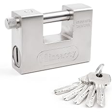 Nineaccy 5 Keys Super Heavy Duty Padlock Lock for Garage Warehouse Shipping Container