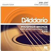 Daddario Ej15 Akustik Gitar Tel Seti, Phosphor-Bronze, Extra Light, 10-47