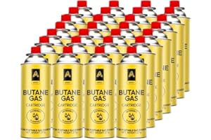 MAECENA Butane Gas Canister, 16 Bottles, for Camping Stove, Blowtorch, BBQ, Gas Heaters, Weed Burner