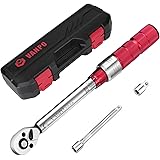 VANPO Chiave Dinamometrica 1/4", 5-25 Nm Set, Precisione ± 3% con Pulsante a Sgancio Rapido, Testa Reversibile 72T con Clic, 
