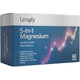 Longify 5-in-1 Magnesium; Magnezyum Bisglisinat, Sitrat, Malat, L-Treonat, Taurat ve Taurin 60 Tablet
