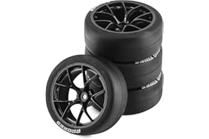 ZEZEFUFU Lot de 4 roues de voiture RC 1/10 12 mm moyeu hexagonal pour Tamiya TT01 TT02 HPS HPI RC voiture