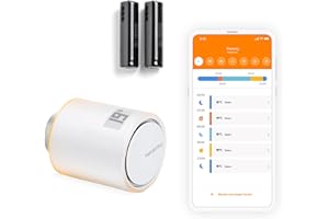 Netatmo Tête Thermostatique Connectée et Intelligente - Contrôle à Distance - Économie d'énergie - Accessoire pour Le Thermostat Intelligent et pour Le Pack pour Chauffage collectif, NAV -AMZ