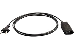 as - Schwabe alargador de Cables 2 m - Conector de Tipo C Euro - Cable de extensión 230 V / 2,5 A - protección contra cuerpos extraños IP20 - Cable de alimentación Europea Negro, 50102