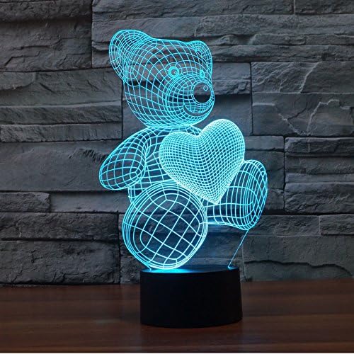 Ruumika Novelty Cute cartoon Dog Shape 3D Night Light Lamp 7 Color Change LED Table Lamp Gift