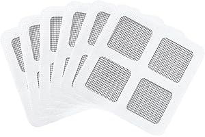 Durdiiy Mosquito Net Patch 10 * 10 cm Screen Window Patch Insect Rodent Control Mesh Pest Proofing Mesh Sheet Mosquito Patch Net for Windows Mosquito Net Repair Kit Adhesive Tape for Vents (White-6)