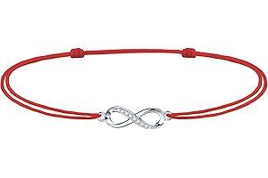 J.Endéar Infinito Cavigliera Argento 925 Corda in Filigrana Fatta A Mano Cavigliera Regolabile 34 Cm per Donne Ragazze Amore Regalo di Amicizia