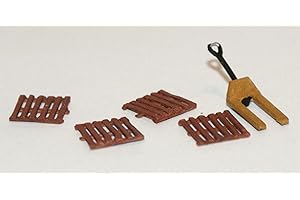 Langley Models 4 wooden pallets + 1 pallet truck N Scale UNPAINTED Model Kit A99