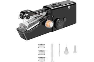 YwuLy Handnähmaschine, Tragbare Mini-Nähmaschine, Kabellose Tragbare Elektrische Handnähmaschine Mit Nähzubehör für Anfänger, Schnell Zu Nähen Geeignet,für Kleidung,Stoffe,Cutains,Home Travel(schwarz)