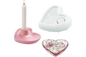 LONNEY Silikonform Kerzenhalter Gießform, Herz Raysin Gießformen Silikon Giessformen Silikonformen für Beton für Kreative Kerzenhalter Dekoration Heimdekorationen (Form A)