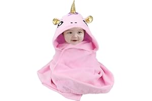 Hivia 90 * 90CM Accappatoio Neonato-100% Cotone Asciugamano Neonato，Asciugamano da Bagno con Cappuccio Super Assorbente per Neonati 0-3 Anni|Blu