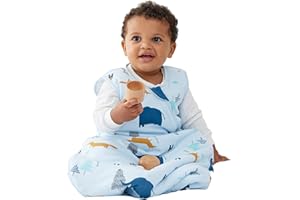 Duomiaomiao Baby Sleeping Bag 1.5 Tog, 100% Cotton Baby Wearable Blanket, Unisex Sleep Sack for Girl Boy 0-6m