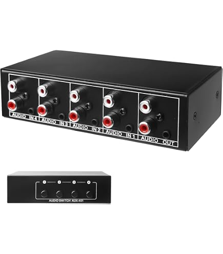 B059 Audio Switcher RCA Audio Selector 10 IN 2 OUT or 2 IN 10 OUT Bi- Switching