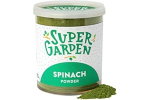 SUPERGARDEN Super Garden Poudre d'épinards lyophilisés - 100% naturelle & pure - Convient aux végétaliens - Sans sucre ajouté, additifs artificiels, conservateurs, gluten & OGM.