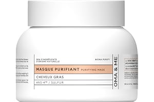OMA & ME Masque Purifiant Cheveux Gras - Nourrit, Adoucit les Pointes et Répartit le Sébum - Soin Masque Cheveux ANS-4 et Sulfur 98% d'Ingrédients d'Origine Naturelle, Fabriqué en France - 250ml