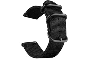 CNYMANY 20mm 22mm 18mm 24mm Bande de Montre Balistique Universelle, Nylon Canvas Woven Loop Bracelet de Remplacement Bracelet Boucle Attache Fermeture réglable pour Smart-Watch Sport Fitness Tracker