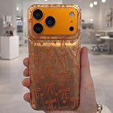 Coverzone İPhone 17 Pro Max İle Uyumlu Y&uuml;ksek Kalite &Ouml;zel Tasarım Hologramlı Kurdele Desenli Sert Silikon Şık Telefon Kılıfı 