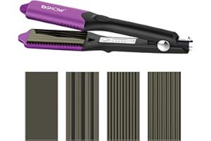 DSHOW Kreppeisen für die Haare Multistyler Titan Glätteisen Haarglätter Kreppeisen und Schnellaufheizung für Glattes und Crimper Haar (Lila)