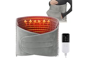 Afenau pas grzewczy na plecy, 125 x 30 cm, poduszka grzewcza z automatycznym wyłączaniem, 4 timery, 9 temperatur, poduszka grzewcza na plecy z kieszenią, elektryczna poduszka rozgrzewająca na plecy