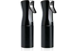 LBJFYHJN 2 botellas pulverizadoras de 200 ml para el cabello, botella de agua con niebla fina continua para plantas, limpieza, alcohol, etc. (negro)