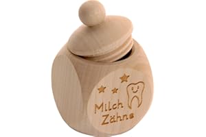 Spruchreif | Milchzahndose aus Holz mit Schraubdeckel und Gravur | Kinder Zahndose für Milchzähne zur Aufbewahrung | Niedliche Zahnbox perfekt als kleines Geschenk · Zahnfee